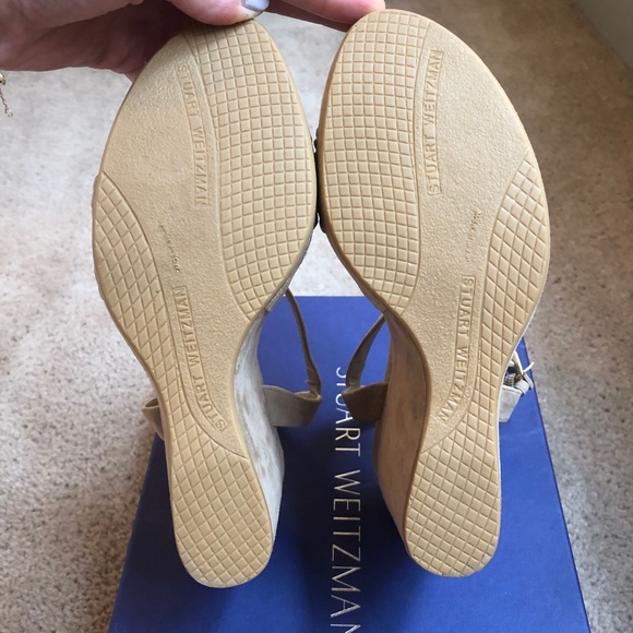 Stuart Weitzman Suede Wedge Sandals - Picture 12 of 13